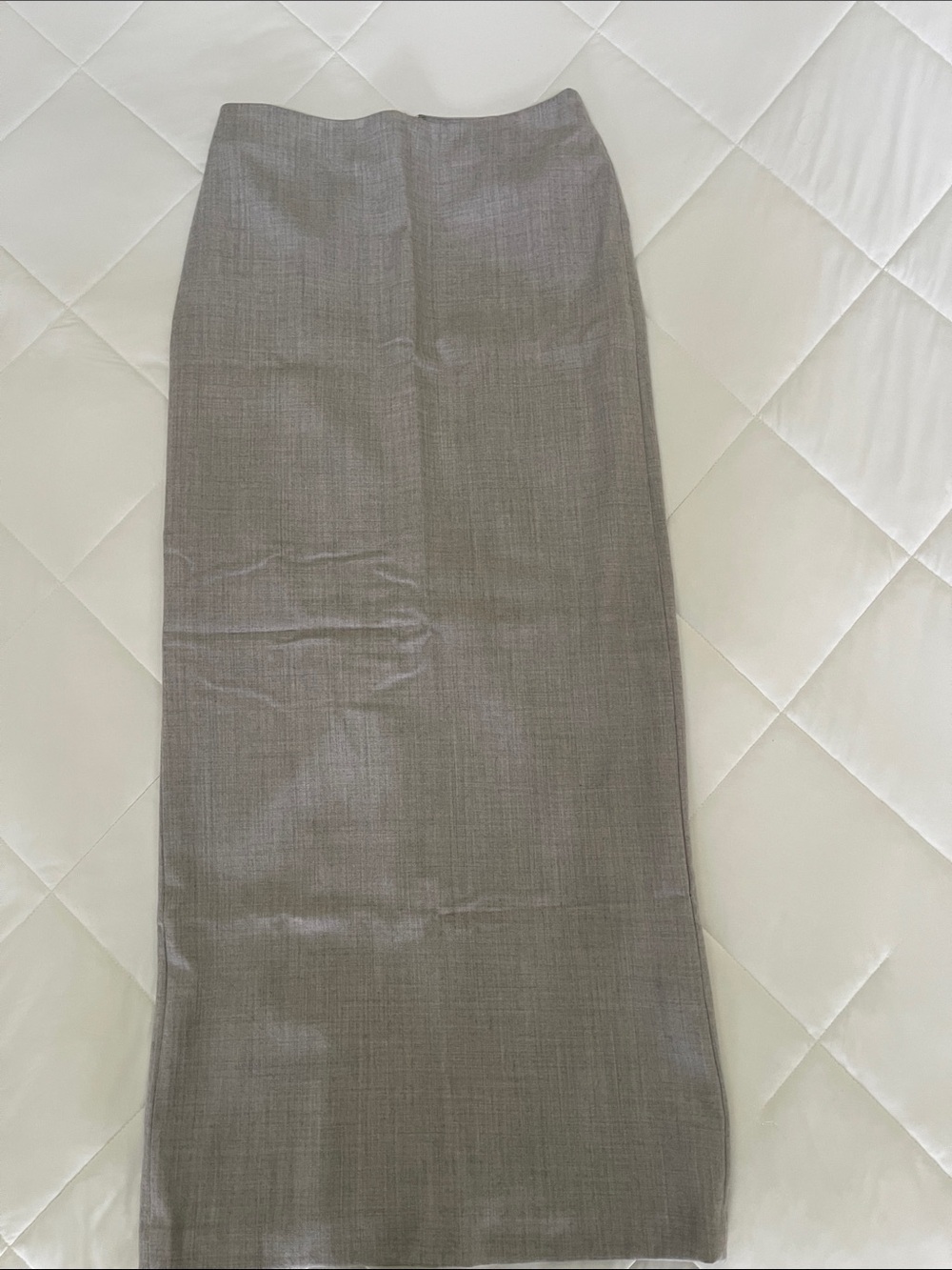 Talbots Tailored Straight Maxi Skirt in Light Gray